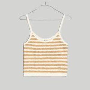 Madewell striped open-stitch sweater tank